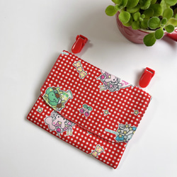 日本製 大容量 移動ポケット マグネットホックボタン クリップ付き