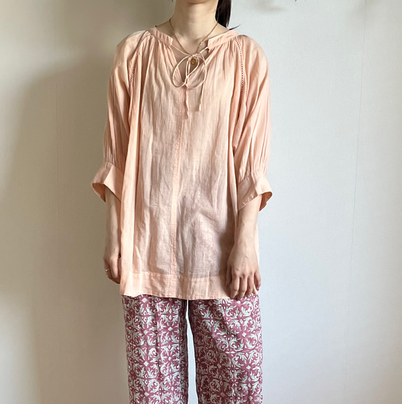 【草木染め】Raglan sleeve Blouse 4枚目の画像