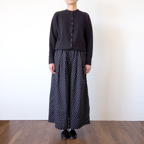 ワイドパンツ コットンレーヨン (ドット柄） キュロット・ワイド
