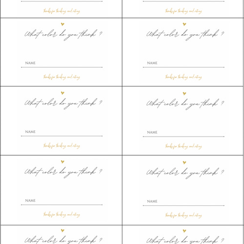 カラードレス色当て ドレス当てクイズ 説明用紙 A4サイズ ウェルカム