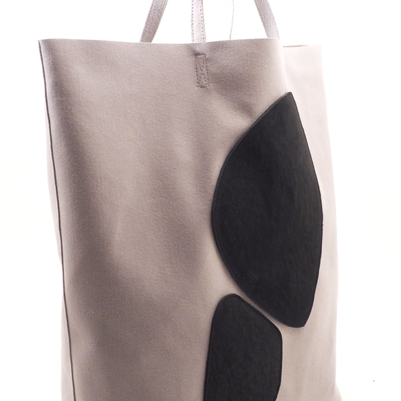 &lt;立即出貨&gt;貼袋包L（灰色、黑色）/人造皮革/袋鼠皮/手提包/HB052 第7張的照片
