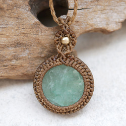 カービングアベンチュリン天然石マクラメネックレスmac369エスニックアジアンエキゾチックなアクセサリー 9枚目の画像