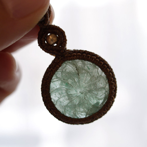 カービングアベンチュリン天然石マクラメネックレスmac369エスニックアジアンエキゾチックなアクセサリー 11枚目の画像