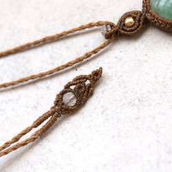 カービングアベンチュリン天然石マクラメネックレスmac369エスニックアジアンエキゾチックなアクセサリー 6枚目の画像