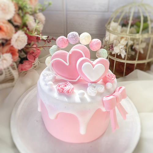 クレイケーキ＊ドリップケーキ（ピンク＆ブルー） 雑貨・その他