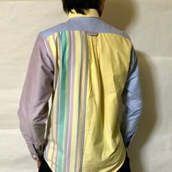 ★sale★メンズMサイズ☆カラフルパッチワーク☆オックスフォード☆ 2枚目の画像