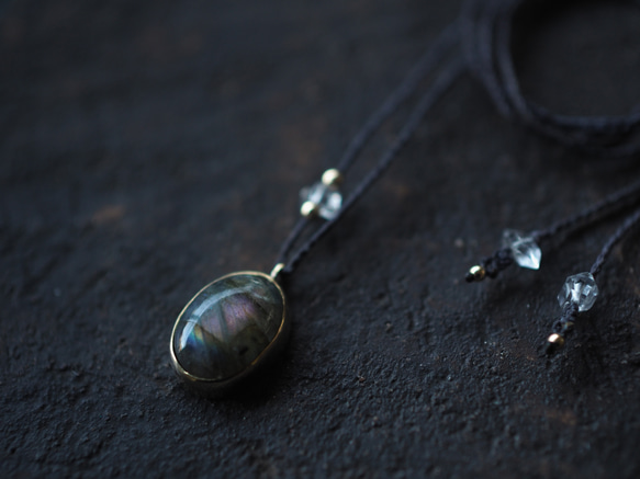 labradorite brass necklace (youfuu) 3枚目の画像