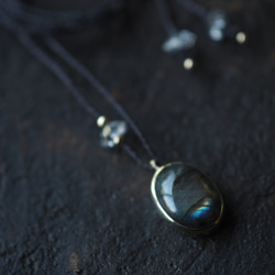 labradorite brass necklace (youfuu) 4枚目の画像