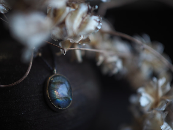 labradorite brass necklace (youfuu) 5枚目の画像