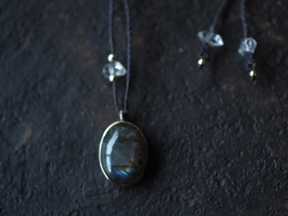 labradorite brass necklace (youfuu) 2枚目の画像