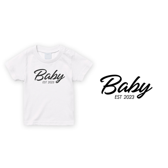 単品購入ページ 家族Tシャツ マタニティ ニューボーンフォト ファミリーTシャツ Baby F02 1枚目の画像