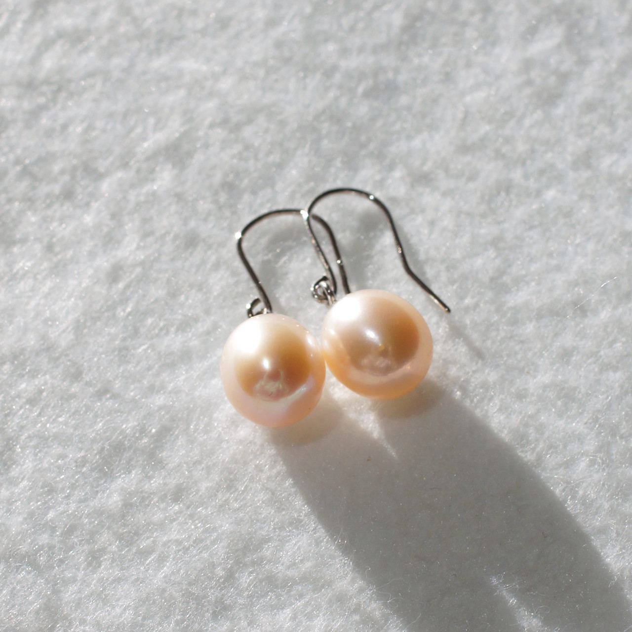 オーバル型 淡水パール フックピアス ゴールド s925 金属アレルギー対応