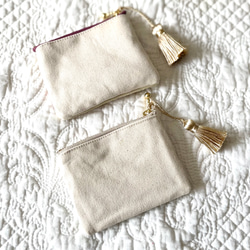 サイズが選べる*❁⃘*.華やかインド刺繍リボン タッセル付き ポーチ 2color《受注制作》 5枚目の画像