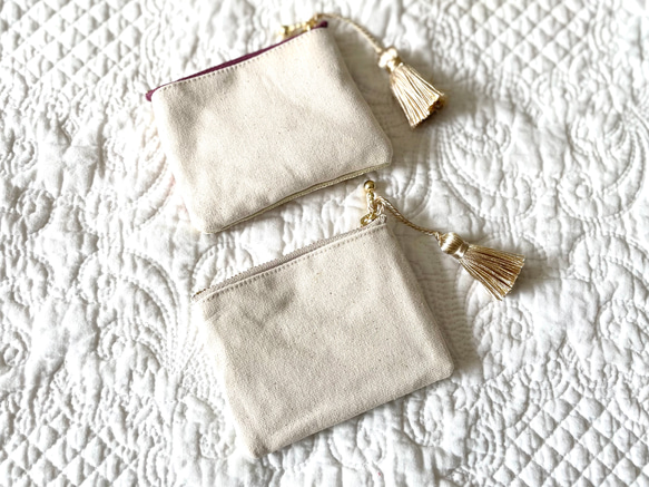 サイズが選べる*❁⃘*.華やかインド刺繍リボン タッセル付き ポーチ 2color《受注制作》 5枚目の画像