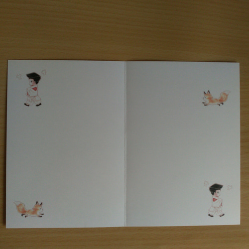 安倍晴明 グリーティングカード封筒付き＋絵ハガキ2枚セット 和風水彩