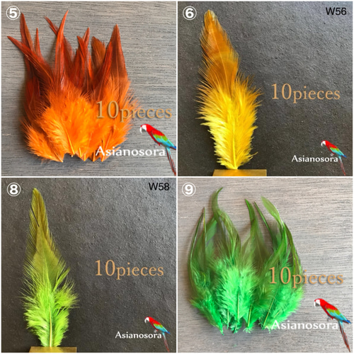 ❤️【W羽根 各色 10枚】❤️高品質 羽根 フェザー ハンドメイド 素材