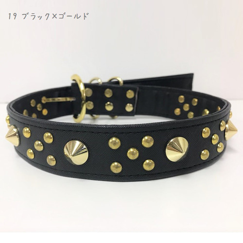 首輪 カラー PVC製 スタッズ 大型犬 散歩 犬服 ビジュードッグ
