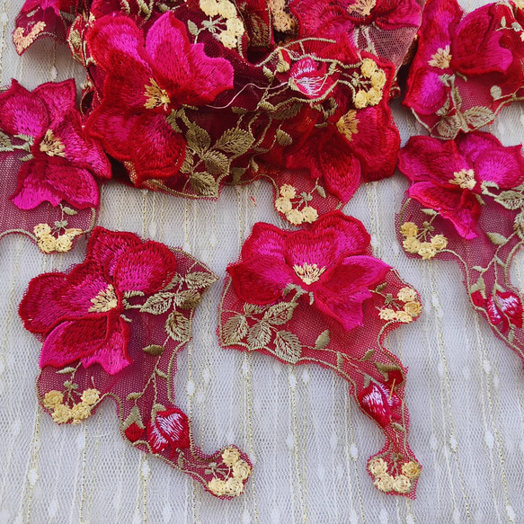 大量セット❣ 60枚  刺繍 レース お花モチーフ ハンドメイド　手芸　素材1 1枚目の画像