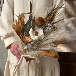 季節限定✨大きなふわふわスモークツリードライフラワーリース リース