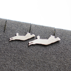 『nyan』 Pierced Earrings / SV925 ≪送料無料≫ 猫 ねこ ネコ 6枚目の画像