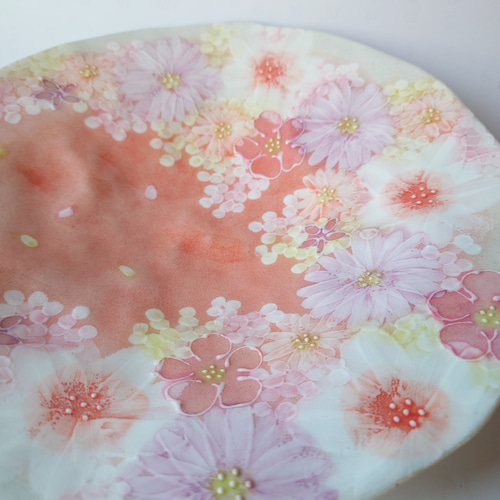 Creema2025工房ゆずりは パスタ皿 繊細な絵付けの花柄がいかにも工房  