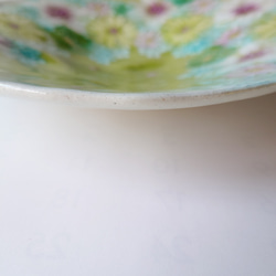 母の日Creema陶器市2024工房ゆずりは　パスタ皿　涼しげで優しいグリーに繊細な花柄がとても綺麗　彩小花紋　 7枚目の画像