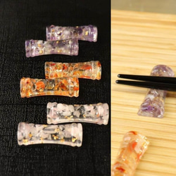 天然石材閃閃發光的筷子架 2 件套免費郵寄紫水晶紅玉髓玫瑰石英配件廚房用品桌子 第1張的照片