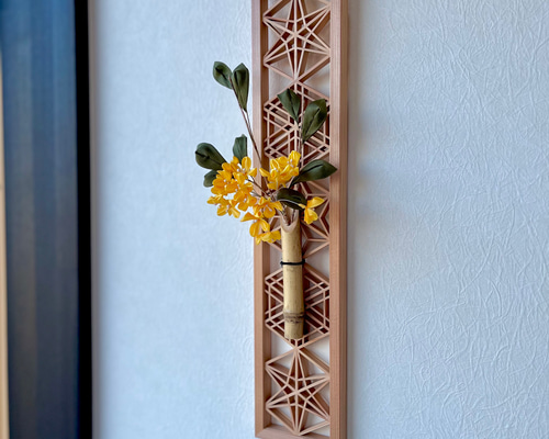 組子細工の一輪挿し＊秋田杉 天然無塗装 一輪挿し・花瓶・花器 funny