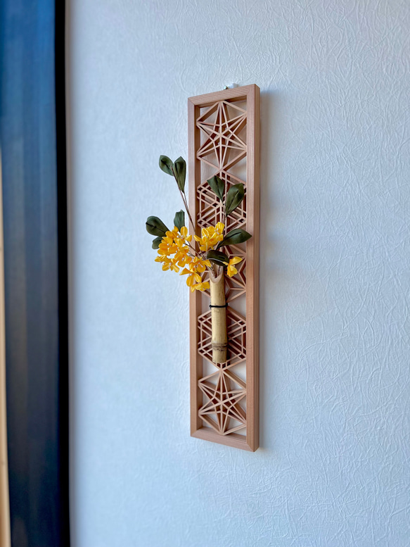 組子細工の一輪挿し＊秋田杉 天然無塗装 一輪挿し・花瓶・花器 funny