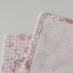 【大きめ】ランチョンマット＆給食袋　　ギンガムユニコーン（ピンク） 3枚目の画像