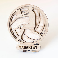 番号と名前をオーダー　バレーボール部員へ卒業プレゼント　Laser-Volleyball Plaque-C 4枚目の画像