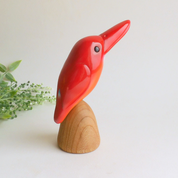 アカショウビン（木・鳥・置物 Fire bird / wooden animal / figurine