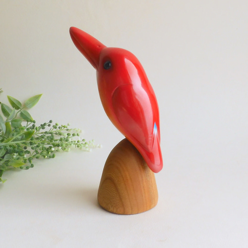 アカショウビン（木・鳥・置物 Fire bird / wooden animal / figurine