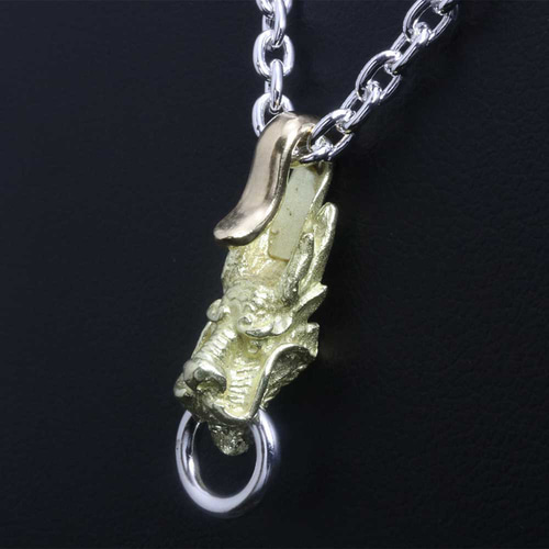 ペンダント メンズ 龍頭 龍 フック ペンダントトップ K18