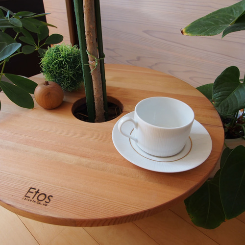 プランターテーブル 植木鉢 サイドテーブル 46 アカマツ ラウンド