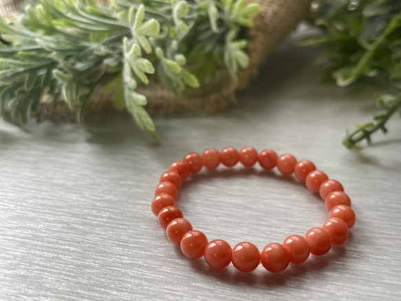 出産祝いNo.1】天然宝石珊瑚のベビーブレスレット（ピンク