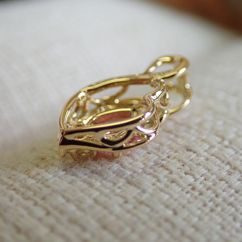 【鑑別付】　パパラチアサファイア　K18 ペンダントトップ パパラチアサファイア鑑別書付！ キュート＆エレガント