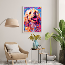 【Heavenly Life（天ノ国） - ゴールデンドゥードル犬 No.2】アートポスター 犬の絵 犬の絵画 7枚目の画像