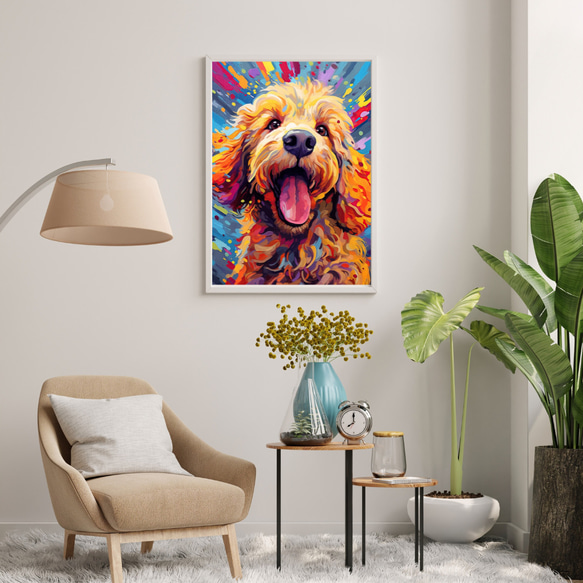 【Heavenly Life（天ノ国） - ゴールデンドゥードル犬 No.3】アートポスター 犬の絵 犬の絵画 7枚目の画像
