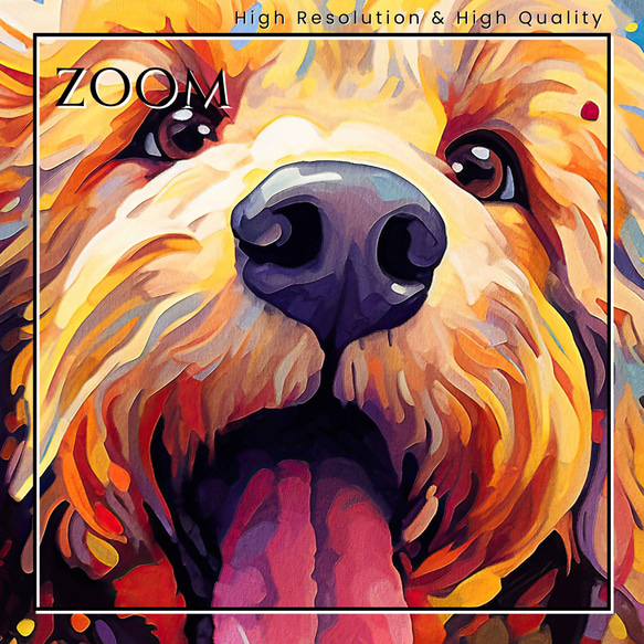 【Heavenly Life（天ノ国） - ゴールデンドゥードル犬 No.3】アートポスター 犬の絵 犬の絵画 3枚目の画像