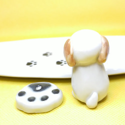 シーズー犬（シーズー）ホワイト&ゴールド　お香立て（犬） 3枚目の画像