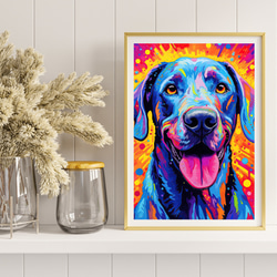 【Heavenly Life（天ノ国） - グレートデン犬 No.1】アートポスター 犬の絵 犬の絵画 8枚目の画像