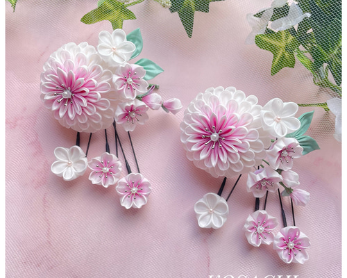 つまみ細工髪飾り さくら 成人式髪飾り 卒業式 《桜2025》 コーム