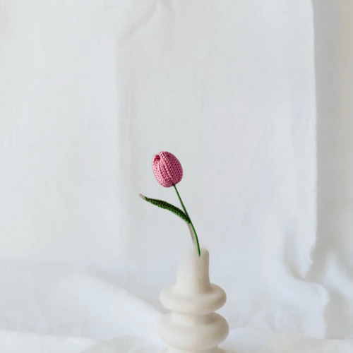 チューリップA 1本入り花束 枯れない花 かぎ針編み 入園入学 卒業 母