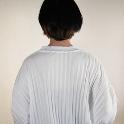 ドロップショルダー プリーツTシャツ【 ホワイト 】 10枚目の画像