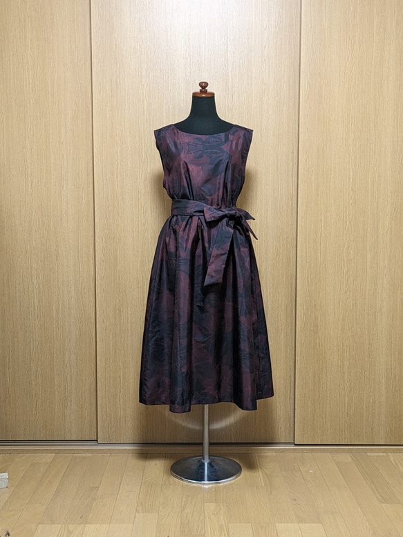 SOLD 着物リメイク ワンピース 大島紬 M〜L ワンピース さらあお