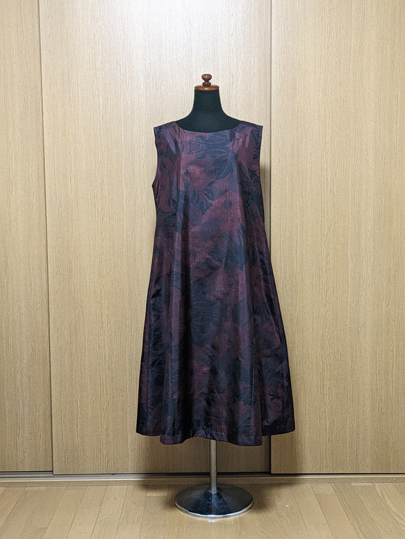 SOLD　着物リメイク　ワンピース　大島紬　M〜L 