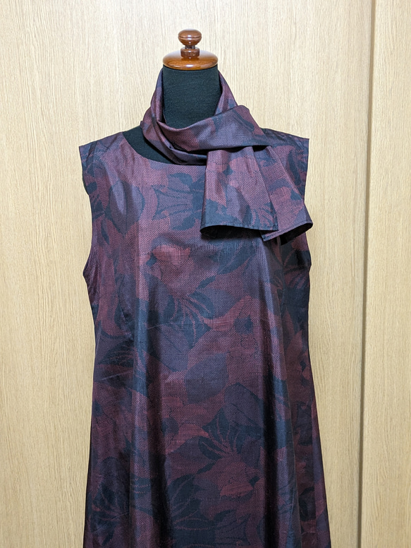 SOLD　着物リメイク　ワンピース　大島紬　M〜L 