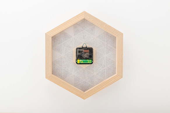 ＊組子細工の掛け時計＊　天然木　無塗装 4枚目の画像