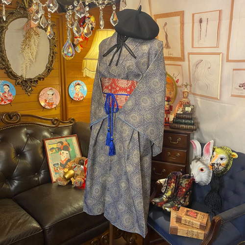 着物 ワンピース ドレス ハンドメイド リメイク 名古屋帯 着物 ワンピース ドレス ハンドメイド リメイク 名古屋帯
